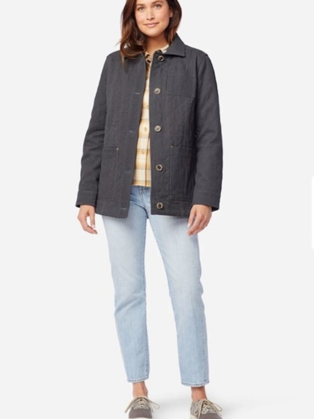 Pendleton Women's Fern Quilted Canvas Barn Coat In Grey